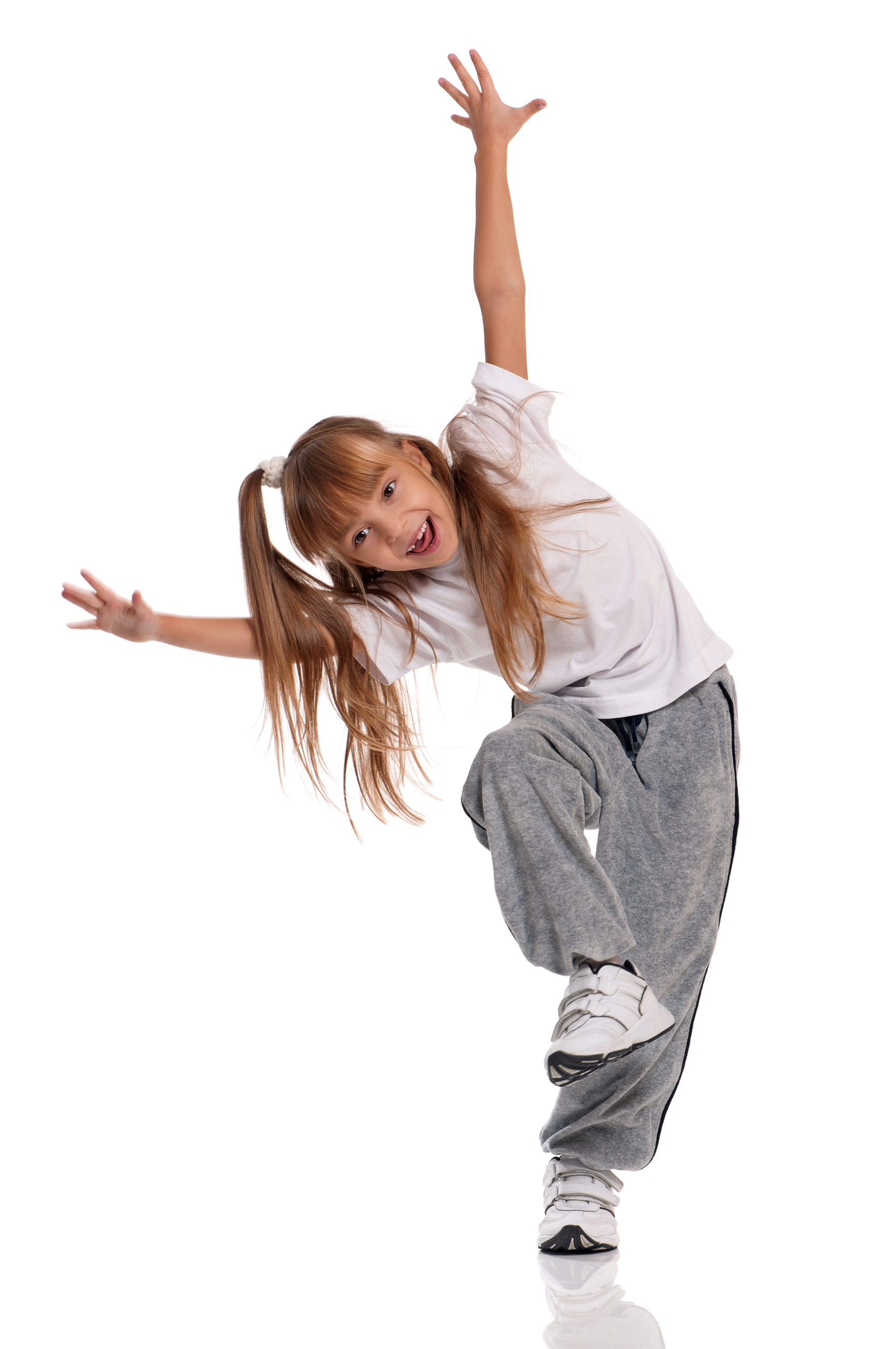 Happy,Little,Girl,Dancing,Isolated,On,White,Background